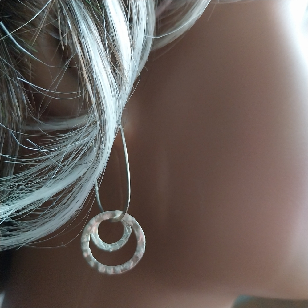 Vintage Sterling Silver Hoop Earrings - Picture 12 of 12